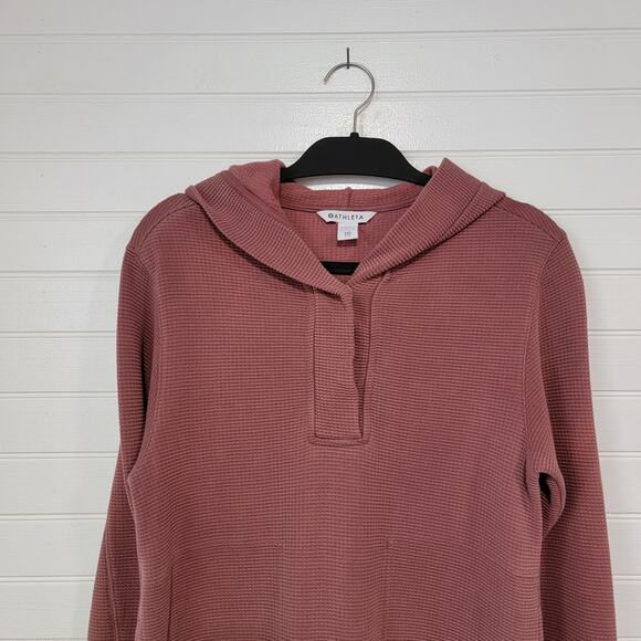 Athleta Size XXS Coaster Luxe Waffle Hoodie Sweatshirt in Tawny Rose Oversized - Picture 4 of 11
